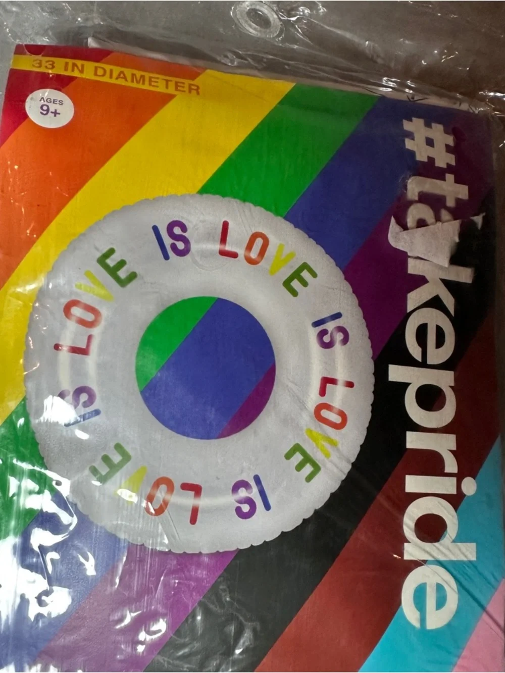 PRIDE Inflatable Pool‎ Float 33” Rainbow Love Is Love LGBTQ+ Summer New